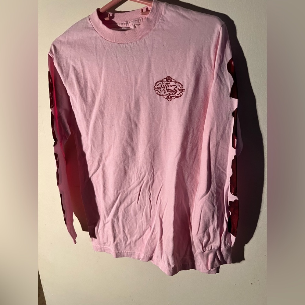 Men’s pink Pass port  long sleeve top size small